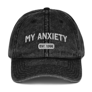 My Anxiety (Est.) Custom Vintage Cotton Twill Cap