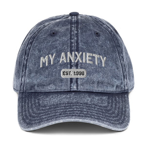 My Anxiety (Est.) Custom Vintage Cotton Twill Cap